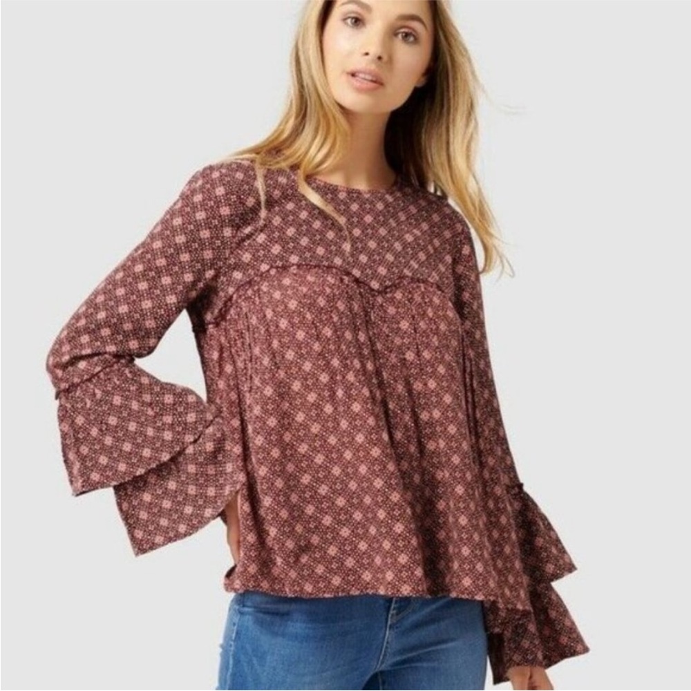 Band of Gypsies Aaron peasant blouse floral ruffle